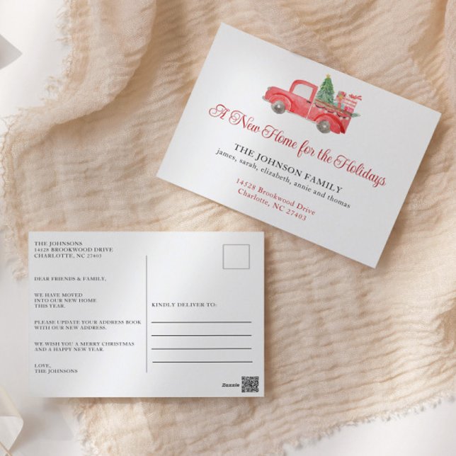 New Home for the Holidays Moving Announcement Postcard (Creator Uploaded)