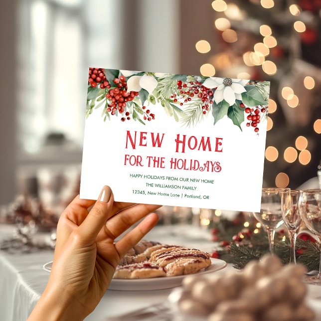 New Home For The Holidays Moving Home Announcement Postcard (Creator Uploaded)