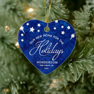 New Home For the Holidays Real Estate Logo Ceramic Tree Decoration