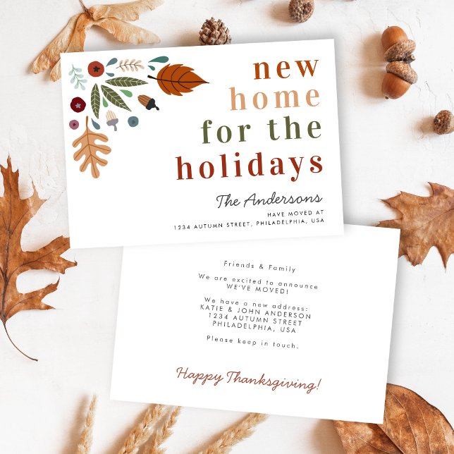 New Home For the Holidays Thanksgiving Fall Moving Announcement (Creator Uploaded)