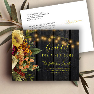 New home for the holidays Thanksgiving moving Announcement Postcard