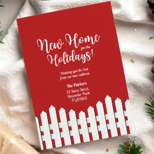 New Home for the Holidays white picket fence Invitation