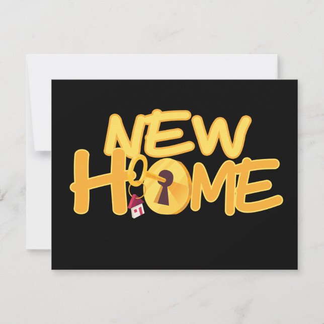 New Home Front Door Key Personalised Announcement (Front)