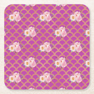 New Home Gift Floral Tapestry Throw Pillows Square Paper Coaster