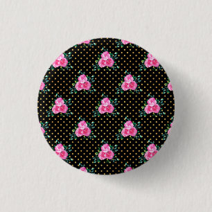New Home Gift Metallic Foil Floral 3 Cm Round Badge