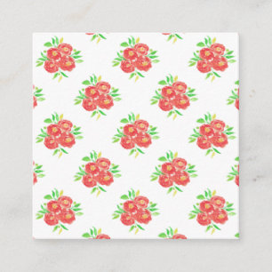 New Home Gift Purple Floral Pillow Square Business Card