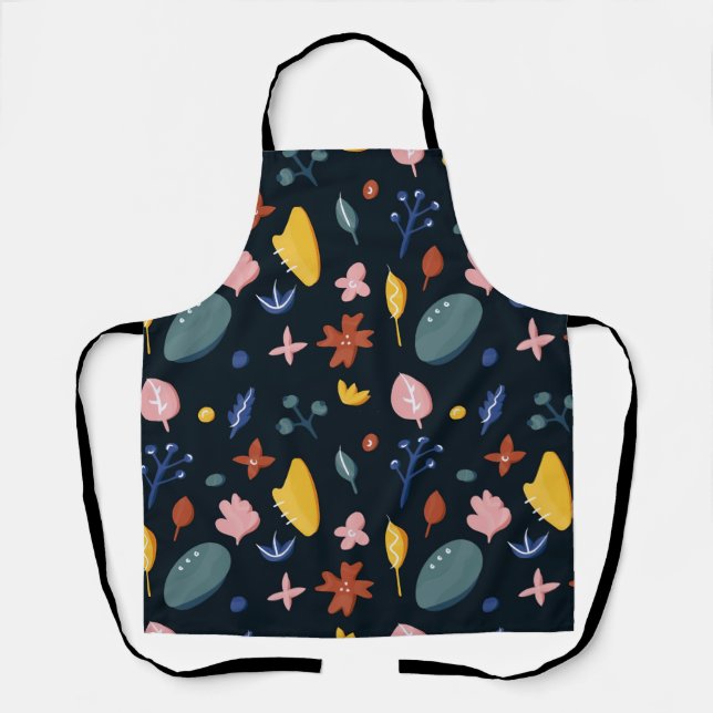 New Home Gift | Seamless Abstract Floral Apron (Front)