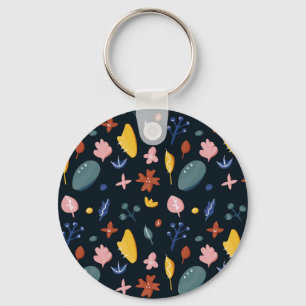 New Home Gift Seamless Abstract Floral Key Ring