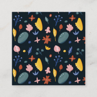 New Home Gift | Seamless Abstract Floral Square Business Card