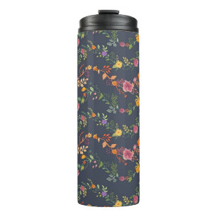 New Home Gift   Simple Floral Pattern Thermal Tumbler