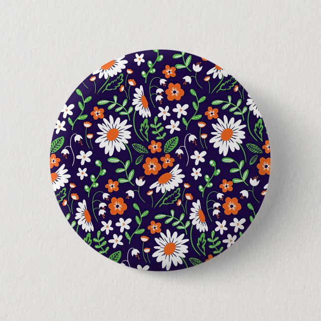 New Home Gift Simple Flowers 6 Cm Round Badge (Front)