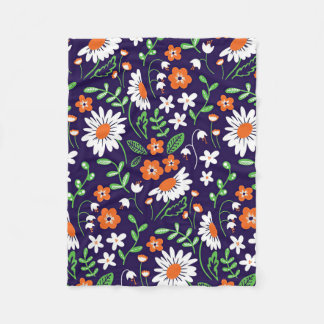 New Home Gift Simple Flowers Fleece Blanket