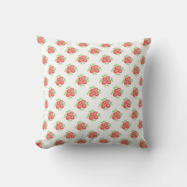 New Home Gift Tiny Purple Floral Pillow (Front)