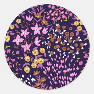 New Home Gift Trendy Seamless Floral Classic Round Sticker
