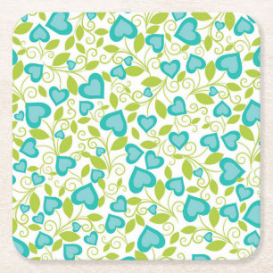 New Home Gift   Valentine's Day Seamless Art Square Paper Coaster