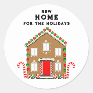 New Home Gingerbread House Classic Round Sticker