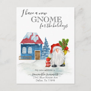New Home Gnome Holiday Moving Announcement  Postcard