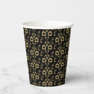 New Home Housewarming Welcome Gold Paper Cups
