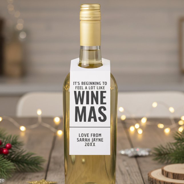 New Home Housewarming Winemas Bottle Hanger Tag (Perfect for housewarming gifts at christmas (or any time of year) Winemas is my favorite season!)