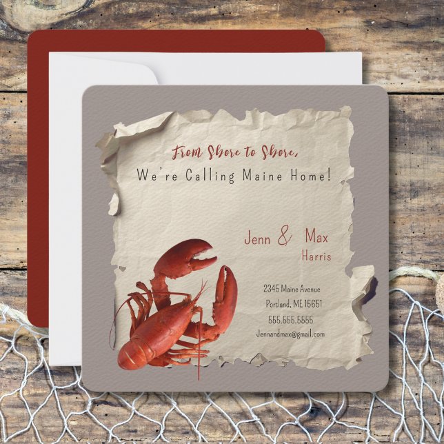 New Home Maine Moving Announcement Postcard (Moving to Maine? Send your friends and family a beautiful personalized announcement!)