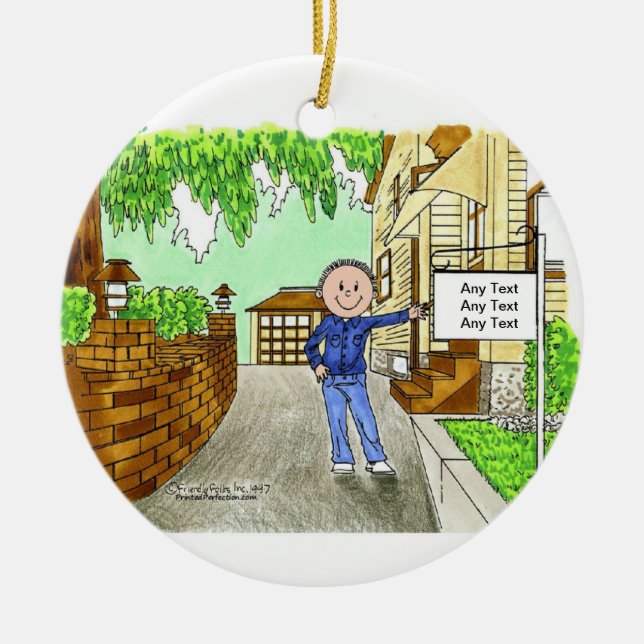 New Home - Male Ceramic Tree Decoration (Front)