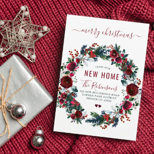 New home Merry Christmas holiday moving Announcement