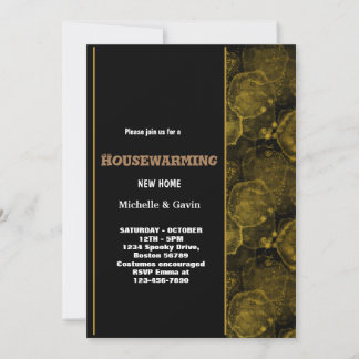New home modern autumn fall housewarming party  in invitation