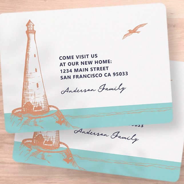 New Home Modern Nautical  Announcement Card (Creator Uploaded)