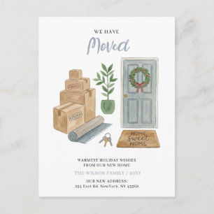 New Home Moved New Address Moving Holiday Postcard