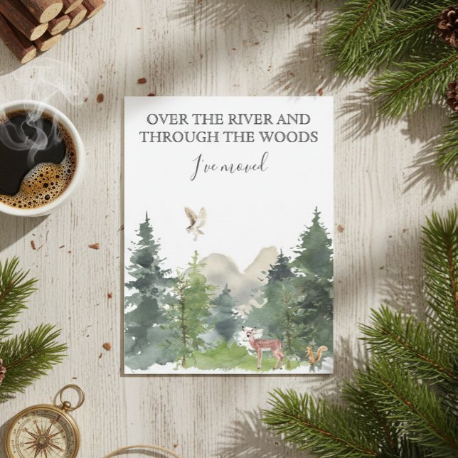 New Home Moving Announcement Cabin Lodge Forest (Creator Uploaded)