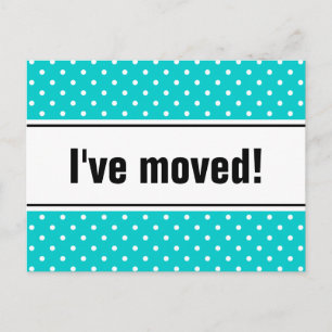 New home moving postcards turquoise polkadots