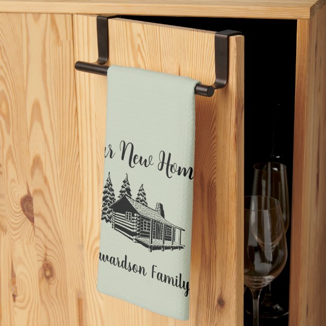 New Home moving to new house family name Tea Towel (Thirds Fold)