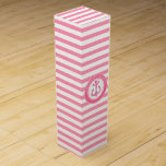 New Home - Nautical Pink Anchor Striped Wine Gift Box<br><div class="desc">NewparkLane - Modern design Wine Box, with a hot pink striped pattern and a pink watercolor anchor in a circular frame, and wrapped around quote: Congratulations! Easy to personalise by adding your own text or name. This fresh, fun, nautical design makes the perfect gift for any woman who likes wine...</div>