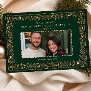New Home New Address Same Merry Us Photo Holiday Card