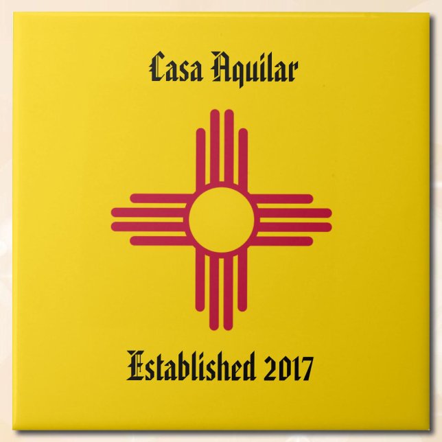 New Home New Mexico Zia Symbol Personalise Tile (Creator Uploaded)