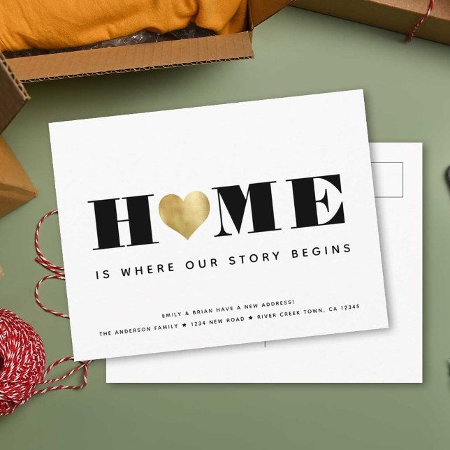 New Home Newlyweds Simple Modern Minimalist Moving Announcement Postcard (Creator Uploaded)