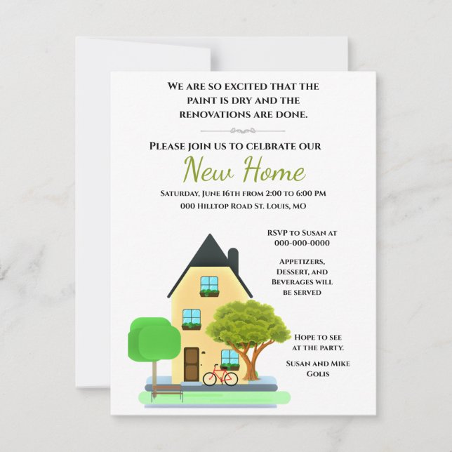 New Home Open House / Housewarming Party  Invitation (Front)