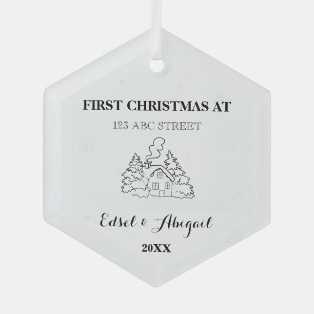 New Home Ornament - Personalised New Home Keepsake (Front)