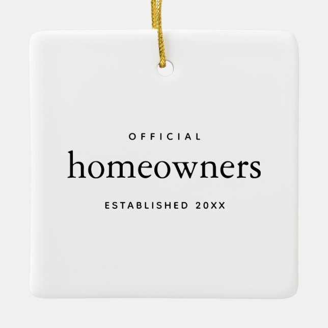 New Home Owner Custom Modern Simple  Ceramic Ornament (Front)