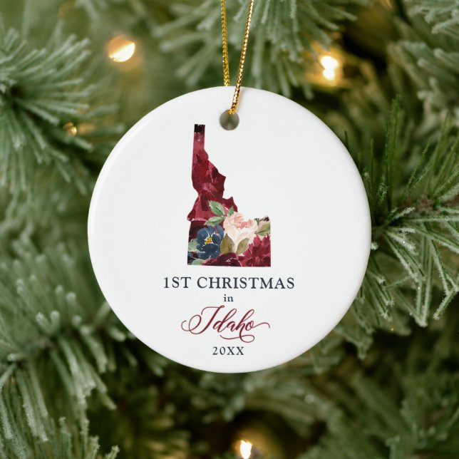 New Home Personalised 1st Christmas in Idaho State Ceramic Tree Decoration (Tree)