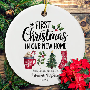 New Home Personalised - First Christmas in Our New Ceramic Tree Decoration