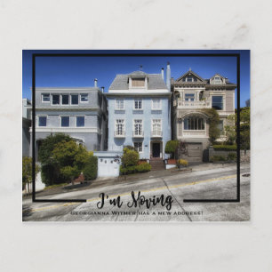 New Home Photo Black Frame I'm Moving Announcement Postcard