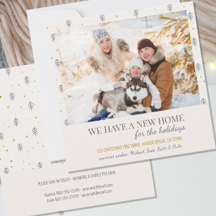 New Home Photo Doodle Scandinavian Pines Moving Announcement