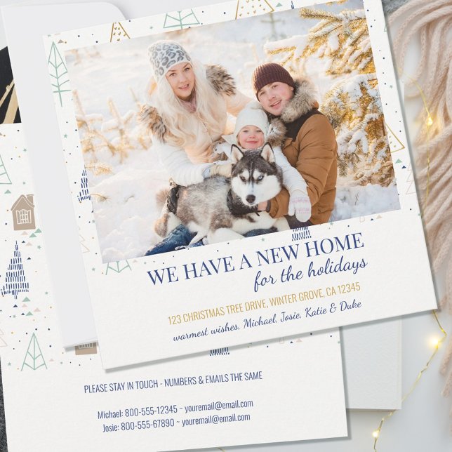 New Home Photo Doodle Tree and House Moving Announcement (Creator Uploaded)