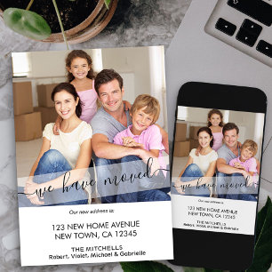 New Home Photo We Have Moved Elegant Script Announcement
