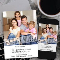 New Home Photo We Have Moved Skinny Font