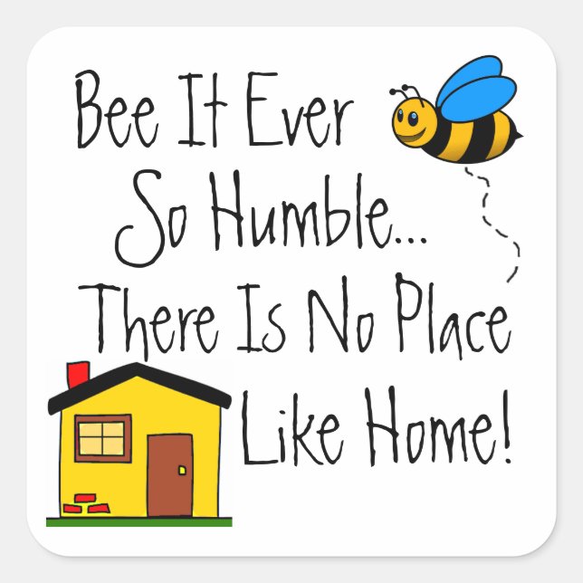 New Home Real Estate Bee Square Sticker (Front)
