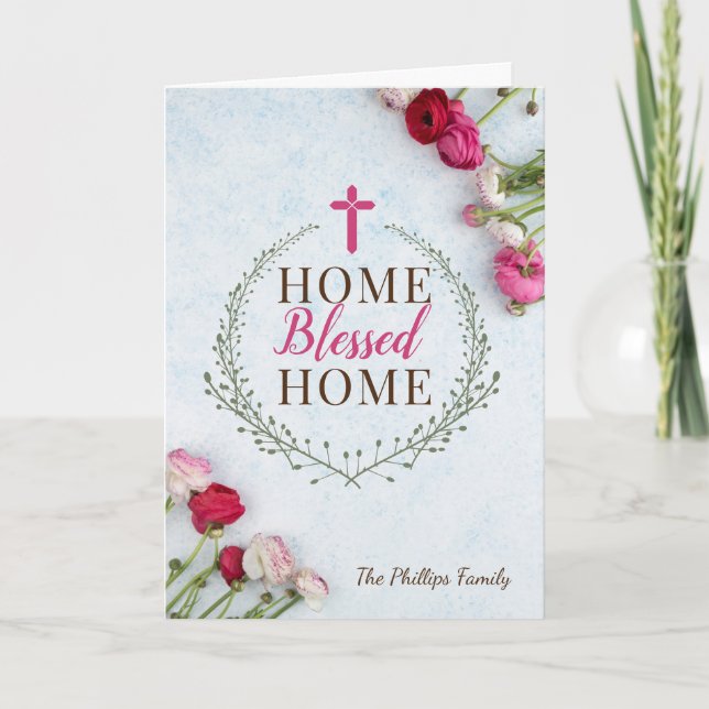 New Home Religious, Home Blessed Home Holiday Card (Front)