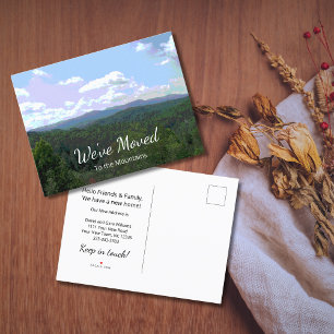 New Home Rustic Mountains Photo Change of Address Announcement Postcard