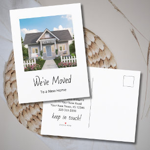 New Home Simple Photo Change of Address Announcement Postcard